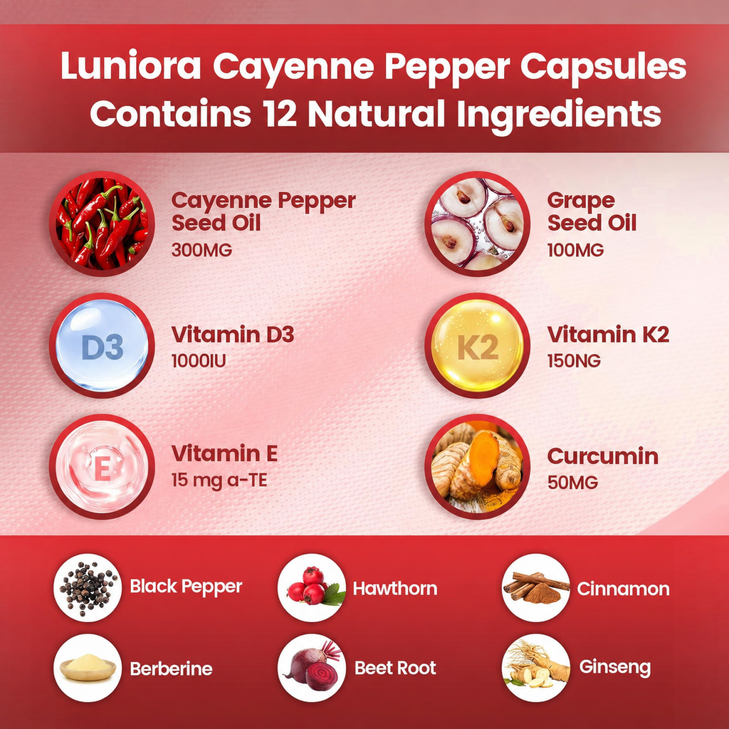 Cayenne Pepper Softgels Supplement, Supports Leg Vein, Heart and Blood Vessel Health