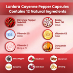 Cayenne Pepper Softgels Supplement, Supports Leg Vein, Heart and Blood Vessel Health