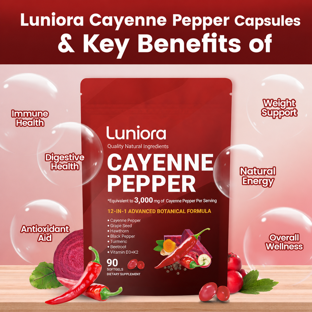 Cayenne Pepper Softgels Supplement, Supports Leg Vein, Heart and Blood Vessel Health