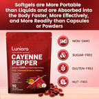 Cayenne Pepper Softgels Supplement, Supports Leg Vein, Heart and Blood Vessel Health